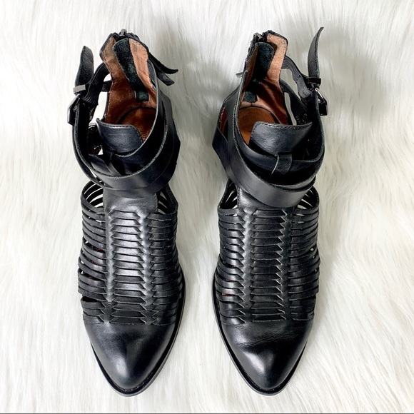 SOLD-Jeffrey Campbell Strappy Leather Ankle Boots - Picture 5 of 10